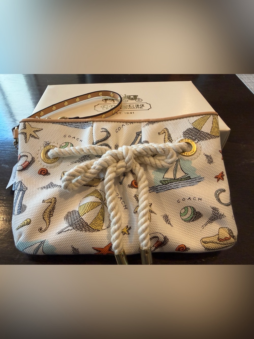 VINTAGE Coach Pierre Le Tan Limited Edition Nautical Wristlet BNWB